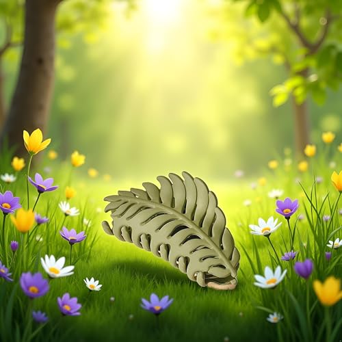 Hair Clip, 1Pc Green Leaf-shaped Hair Clip with Many Teeth, Big Claw Clips, 3.5 Inch, Non slip Leaves Hair Catch Barrette Jaw Clamp Hairpins for Women Girls, Hair Accessories