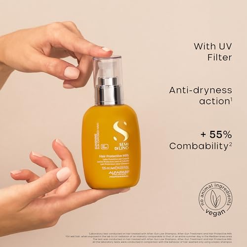 ALFAPARF MILANO Semi di Lino Sunshine Protective Hair Milk - Leave-in Treatment with UV filter - Moisturizing Treatment for Sun Exposed Hair - Hair Detangler - For Soft, Shiny, Lightweight Hair