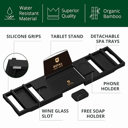 ROYAL CRAFT WOOD Bathroom Organizer Shower Bathtub Caddy
