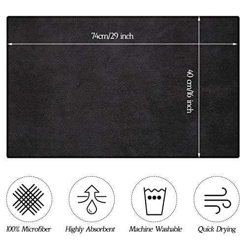 Shimeyao 40 Pack Bleach Proof Towels Microfiber Absorbent Resistant Hair Hand Towels Bulk Quick Dry for Barber Gym Bath Spa Shaving (Black,16 x 29 Inch)