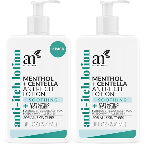 Artnaturals Anti-Itch Lotion ? Fast Itch Relief with Menthol & Centella ? Soothes Bug Bites, Poison Ivy, Chicken Pox & Allergies ? Hydrating, Non-Greasy for All Skin Types