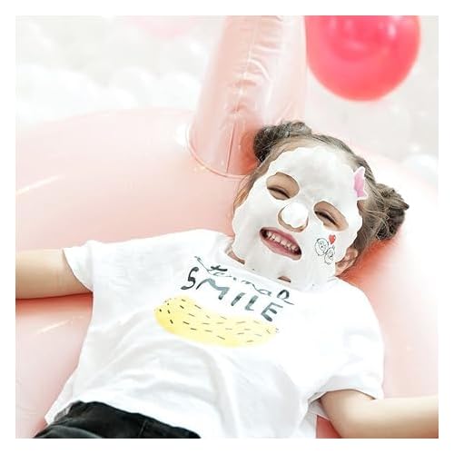 Puttisu Real Fruit Facial Mask Sheet for Kids, Children - Made with 100% Cotton, Moisturize, Sooths and Hydrates Skin (Aloe - Pack of 7)
