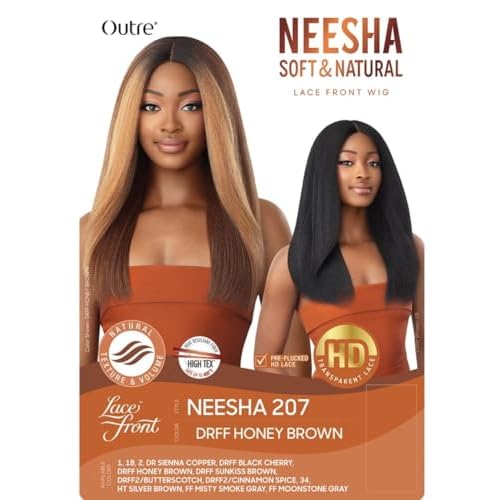 Outre Soft & Natural Synthetic Lace Front Wig - NEESHA 207 (1 Jet Black)