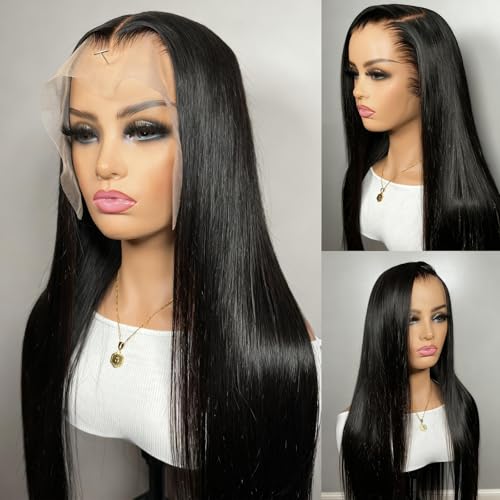 Straight Wigs Human Hair 13x6 Lace Front Wigs Pre Plucked 100% Human Hair Wig,230Density,Triple Lifespan, Straight Hd Lace Frontal Wigs Human Hair for Women Natural Color (20Inch)