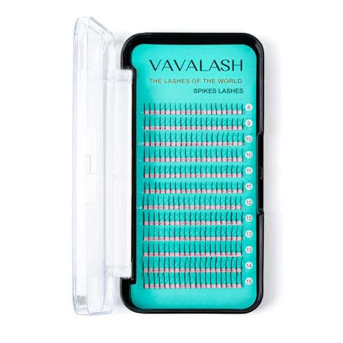 VAVALASH Premade Fan Spikes Lash Extensions 13-20mm Mixed Tray C Curl 0.07mm Matte Black Eyelash Extension Supplies Spikes Fans£¨D-0.07,13-20mm£©