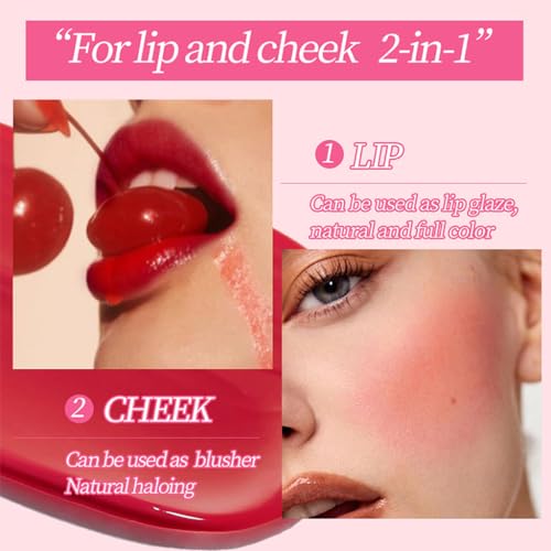 Yasovigi 6 Colors Lip Oil Lip Stain, Watery Lip Oil Lip Tint Stain Set, Liquid Lipstick Lip Gloss Moisturizing, Multi-use Lip and Cheek Tint, Non-Sticky, High Pigment (Type A)