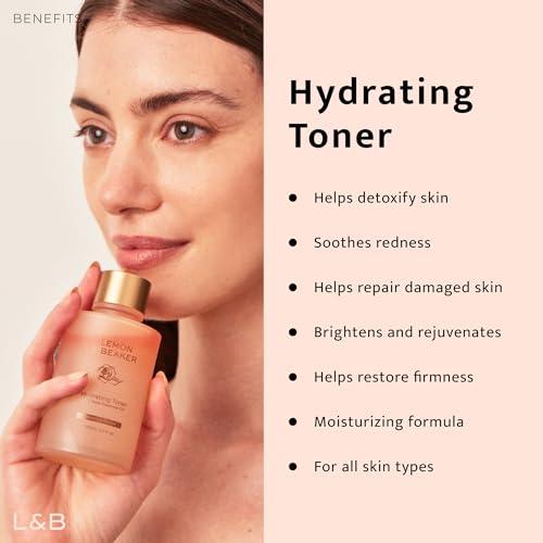 Lemon & Beaker Pore-Reducing Toner - Alcohol-Free, Vegan Face Toner for Soothing & Hydrating Skin, Minimizes Large Pores, 3.5 fl oz, Made in New Zealand