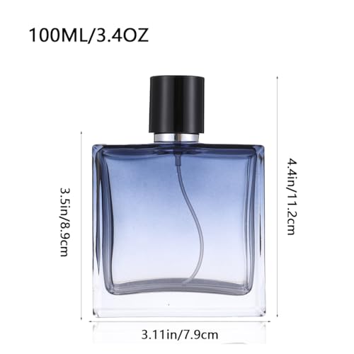 Enslz Refillable Cosmetic Spray Perfume Bottle, Empty Glass Fine Mist Atomizer Essential Oil Container for Travel 100ml /3.4oz (100ml)