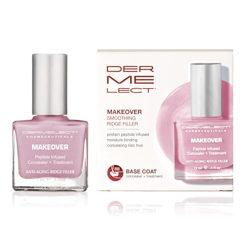 Dermelect Makeover Ridge Filler - Award-Winning Nail Treatment, Strengthens, Moisturizes, Conceals Imperfections, Keratin & Peptide Enriched, For Healthy, Smooth Nails
