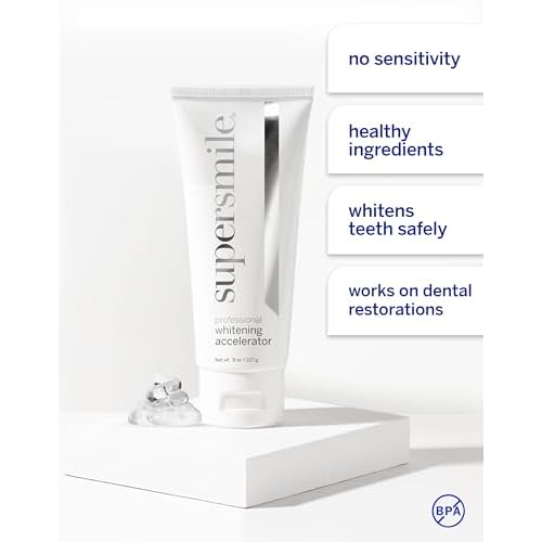 Supersmile Professional Whitening Accelerator - Powerful Whitening without Sensitivity - Safe and Effective on Dental Restorations (8 oz)