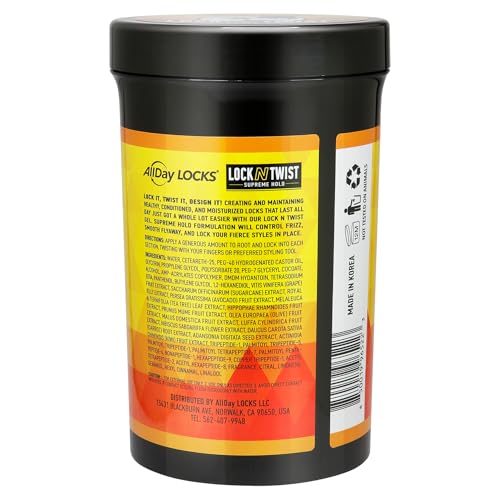 AllDay Locks Lock N Twist (Jar) | Supreme Hold, No Frizz or Flaking | Hydrating, Nourishing Locking Gel | Grape & Avocado-Infused | Lock & Twist Braids, Locks, Twists, Cornrows | 32 oz