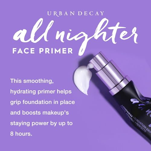 Urban Decay All Nighter Longwear Face Primer - Smoothing & Hydrating Base for Foundation Face Makeup, Sheer & Lightweight, Helps Smooth & Even Skin, For All Skin Types, Paraben-free, Vegan