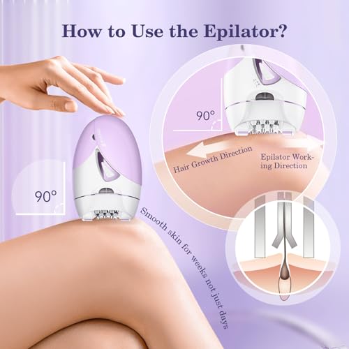 Epilators, 2-Speed Painless Smooth Glide Epilator for Women, Cordless Rechargeable Facial Hair Removal Epilator, Hair Removal Device for Women's Face Legs Bikini Area Arms Legs