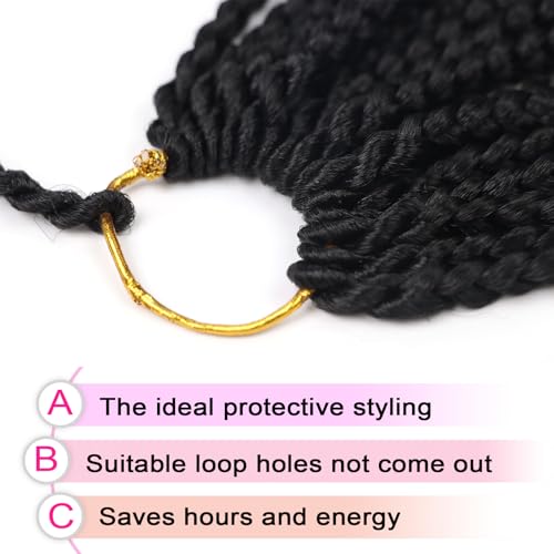 30 Inch Long Goddess Box Braids Crochet Hair for Black Women 7 Packs Box Braids with Curly Ends Pre Looped Wavy Crotchet Braid (1B)