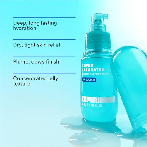 Experiment Super Saturated Ultra Hydrating Barrier Serum ? 30% Glycerin, Polyglutamic Acid + Prickly Pear for Intensive Moisture, Plump + Dewy Skin, 1.35 FL OZ ? Vegan for All Skin Types