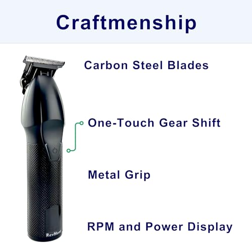 Multi-Speed Clipper Set, Gear Shifting, 20-Piece Grooming Kit for Men, T-Blade Plus King Clipper, Rechargeable Hair Trimmers, Metal Grip, Carbon Steel Blades, All-in-one Barber Set