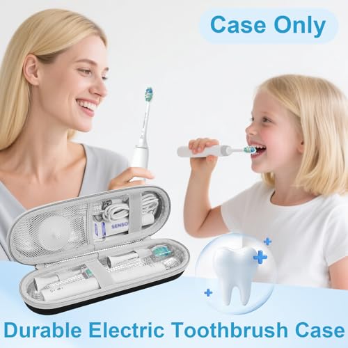 Electric Toothbrush Travel Case for Philips Sonicare 4100 6100 5100 6500 Series Electric Toothbrush, Hard EVA Toothbrush Protective Holder, Water-Resistant£¨Includes 2 Brush Head Covers£©