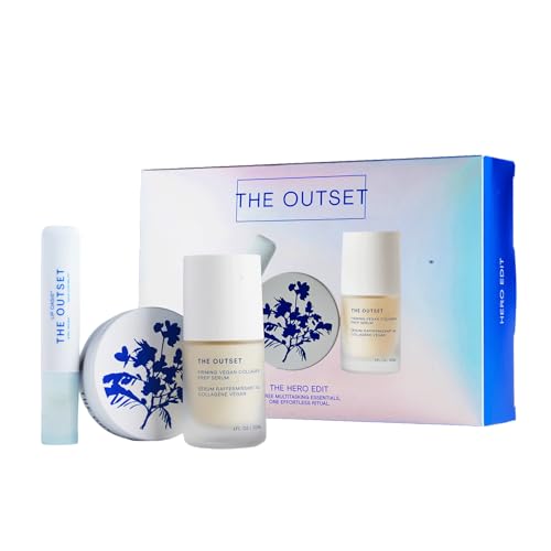 The Outset Hero Edit Skincare Kit ? Prep Serum, Barrier Balm & Lip Oasis ? Hydrating, Gentle & Fragrance-Free ? Vegan, Gluten-Free, Clean Beauty for All Skin Types