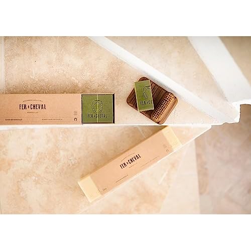 Fer ? Cheval Pure Olive Savon De Marseille Soap Bar Sliced Cubes, Natural French Olive Oil Soap Bar Slices, Multi-Purpose Marseille Soap, 6 pieces 1 kg/35.5 oz