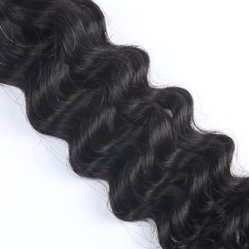 Odir 14 Inch Deep Wave Bulk Human Hair for Braiding No Weft 100% Unprocessed Brazilian Curly Braiding Human Hair Extensions Wet and Wavy Human Braiding Hair for Boho Braids 2 Bundles 100g