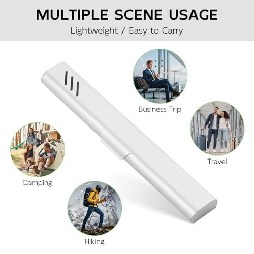 Travel Toothbrush Case, Portable Toothbrush Holder, Durable Aluminum Toothbrush Storage Box, Small Breathable Manual Toothbrush Container for Traveling, School, Camping, Business Trip - Sliver