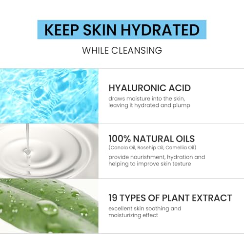 coxir ULTRA HYALURONIC CLEANSING OIL, Travel-Size, Korean Facial Cleanser l Blackhead, Makeup Removal with Hyaluronic Acid, Cruelty Free, No Mineral Oil [1.69fl.oz (Pack of 1)]