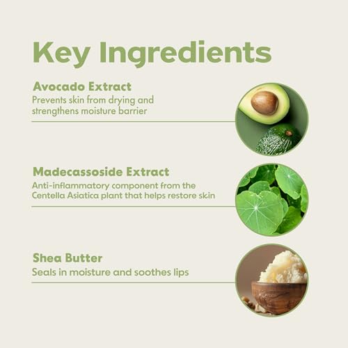 FRUDIA Avocado Cica Relief Vegan Lip Balm, Hydrating & Moisturizing Organic Korean Lip Balm made with Shea Butter & Centella Asiatica for Soft & Smooth Lips (0.33 fl oz)