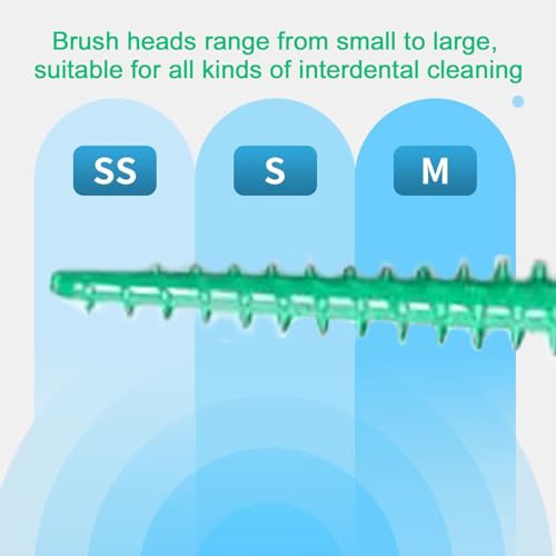 300 Pieces Dual-Use Interdental Brushes Soft Silicone, Disposable Dental Picks,Premium Dental Floss Picks for Effective Teeth Cleaning(200pcs Green+100pcs Blue)