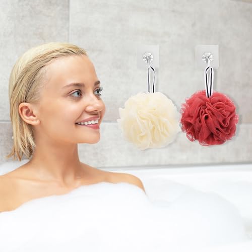 4 Pack Bath Sponge, Bath Shower Loofahs Mesh Pouf Sponge Body Scrubber Exfoliator Scrubber - 50g/Piece