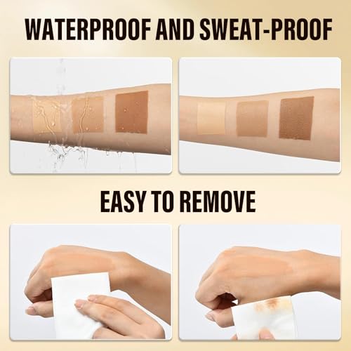 Legs Makeup Waterproof with Brush, No Transfer Body Concealer, Coverage for Vein, Scar, Tattoo for All Skin Tones, 100ML (BRONZE)