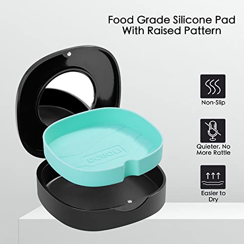 Doboli Retainer Case,Slim Aligner Mouth Guard Case Compatible with Invisalign Black