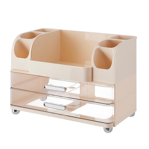 Reflygen Drawer Cosmetic Organizer, Beauty Tool Display Box, Desktop Skin Care Organizer (cream color)