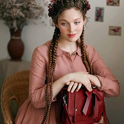 4 Twist Lace Front Braid Wig Nature Looking with Baby Hair Synthetic Wigs Hand Tied Heat Resistant Fiber 4 Braided Daily Wear Wigs for Women 30 Inches (Brown)