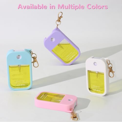 Hand Sanitizer Spray Case Compatible with Touchland Power Mist 1 oz ? Silicone Case with Keychain for Touch Land Mist 1 fl oz£¨30 ml£©, Hand Sanitizer Accessory for 1 fl oz (Blue, 1 Pack)