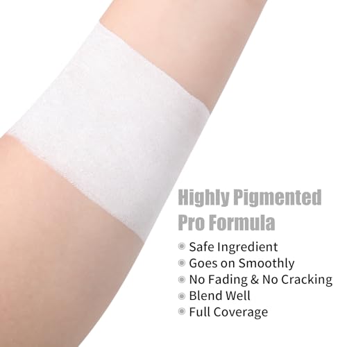 Clown White Face Paint Stick, Portable Eye Black Stick for Sports, Full-coverage Cream Face Paint for Halloween SFX Makeup Cosplay Joker Costume Parties, Cream Grease Sticks