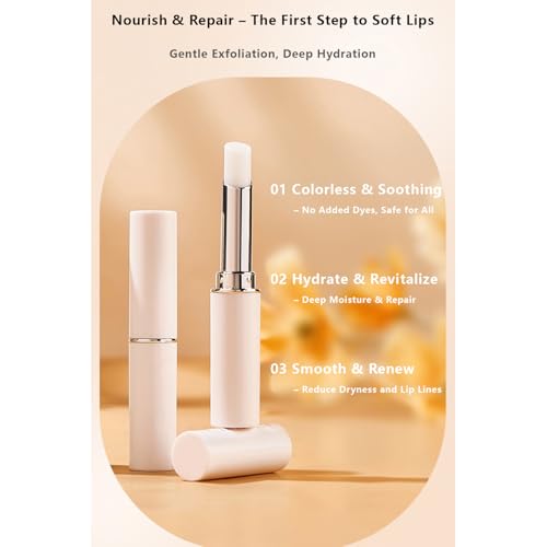 3 Pcs Lip Primer, Colorless & Odorless, Non-Sticky & Lightweight, Hydrating Lip Primer Perfect for Pre-Makeup Prep & Daily Lip Care, Travel-Friendly