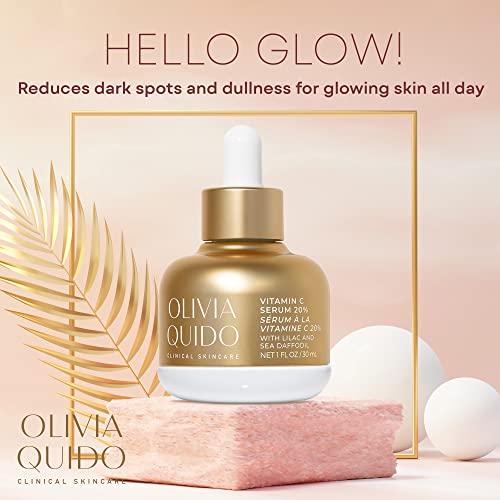 OLIVIA QUIDO Skincare Vitamin C Serum 20% with Lilac & Sea Daffodil 3.6oz | Hydrating, Skin-Brightening, & Anti-Aging | Vitamin C & Hyaluronic Acid Serum for the Face with Natural Botanicals