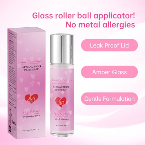 2PCS Pheromone Perfume for Women, Long Lasting Women's Cologne Travel Size, Pheromone Perfumes Attract Men, Roller Ball Design, Portable and Fruity