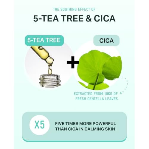 BRING GREEN Tea Tree Cica Soothing Cream Plus 100ml Korean Skin care (Pack of 2)