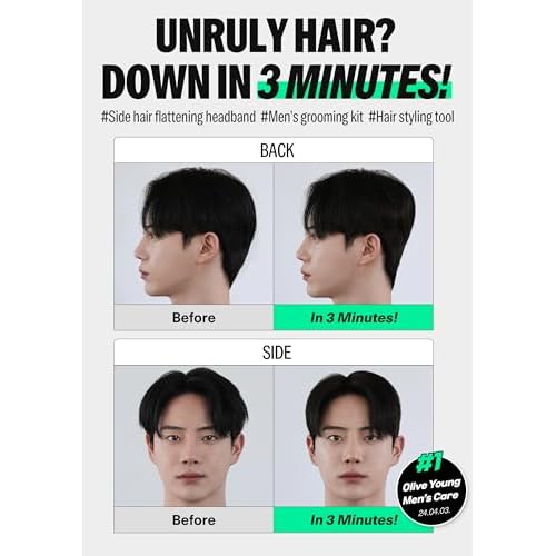 DASHU Perfect Downtech Original 3-Minute No Heat at Home Hair Press Down Perm Solution for Hair, Hair Straightener for Men's Grooming