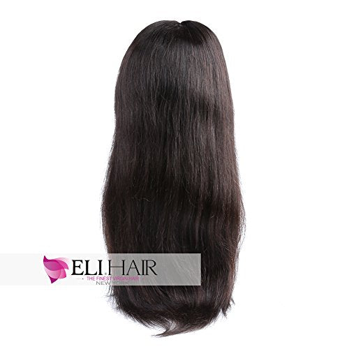 Straight Wigs Natural Color Virgin Human Hair Full Lace Wigs 130% Density With Brazilian Human Hair For Women (Full Lace Wig, 16 inch)