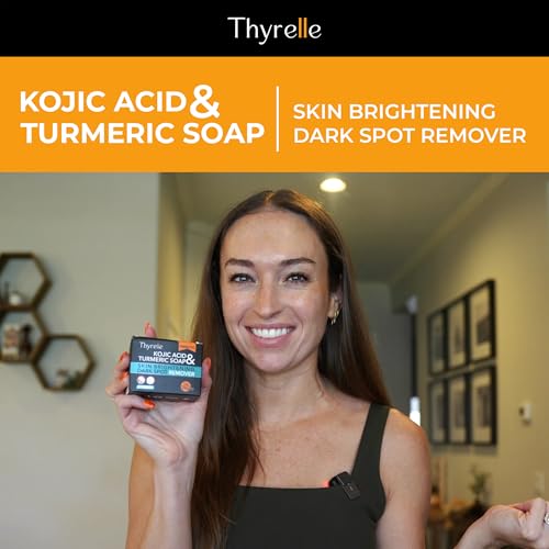 Kojic Acid and Turmeric Soap (3.5 oz) I Kojic Acid Soap for Body and Face I Turmeric soap bar with Panthenol, Vitamin C, Vitamin E and Prebiotics