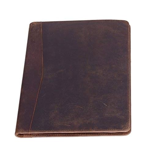 Leather Business Portfolio with Luxury Pen Business Personal Organiser Folder Full Grain Leather padfolio by KomalC (Buffalo Distressed Tan)