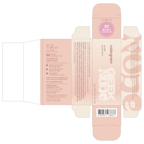 COLORGRAM NUDE BLUR TINT 02 CHARMING PINK | Soft Velvet Matte Lip Stain & Cheek Tint | Lightweight Blurring Tint for a Smooth & Airbrushed Finish | 24H Hydration, Long-Lasting & Non-Sticky Formula