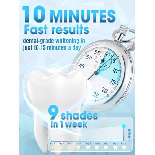 Teeth Whitening Kit with LED Light - White Sensitive Tooth 35% Carbamide Peroxide Gel Pen Dental Mouth Trays Whitener Professional Bright Brace Product System for Home Work Travel