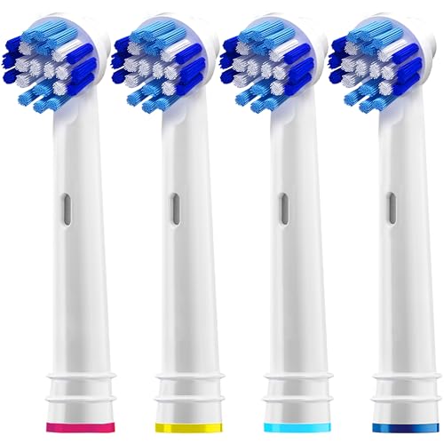 Replacement Brush Heads Compatible with OralB Braun- Pack of 4 Professional Electric Toothbrush Heads- Precision Refills for Oral-b 7000, Clean, Oral B Pro 1000, 9600, 500, 3000, 8000, Vitality Plus!