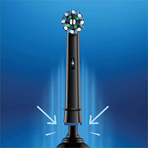 Oral-B Crossaction Electric Toothbrush Replacement Brush Head Refills, Black , 4 Count (Pack of 1)