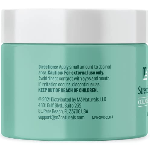 Stretch Mark Cream Infused with Collagen & Stem Cell Maternity Skincare Oil Removes Stretch Mark Prevention & Scar Remover Lotion Green Tea Extract & Raspberry Ketones, 2oz by M3 Naturals