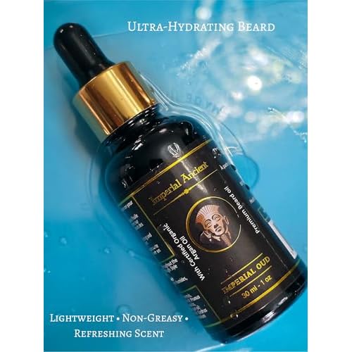 Imperial Oud Beard Oil for Men ? Premium Grooming Oil with Argan, Jojoba & Almond ? Softens Beard, Non-Greasy, Deeply Nourishing ? Luxurious Oud Scent ? 30ml ? Made in Canada