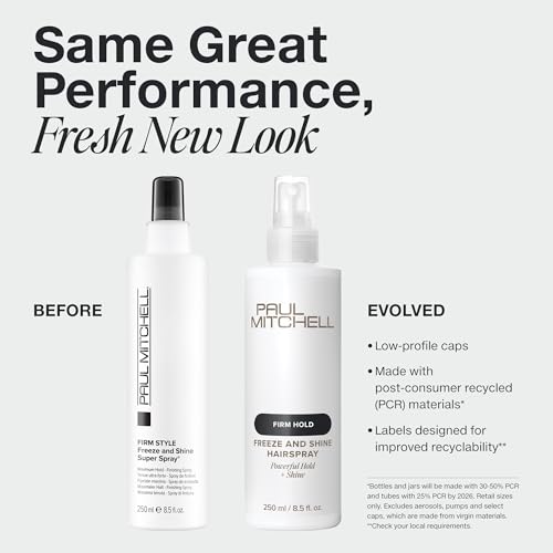 Paul Mitchell Freeze and Shine Super Hairspray, Maximum Hold, Shiny Finish Hairspray, For Coarse Hair